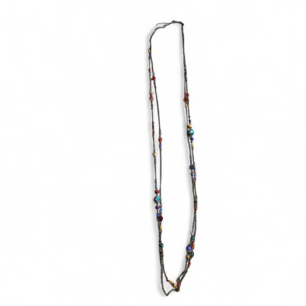 Gold Beaded Necklace Boho Indie